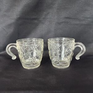 Regaline PlasticPunch Cups Clear Floral 6 oz  12 VTG USA Made Sturdy & Strong
